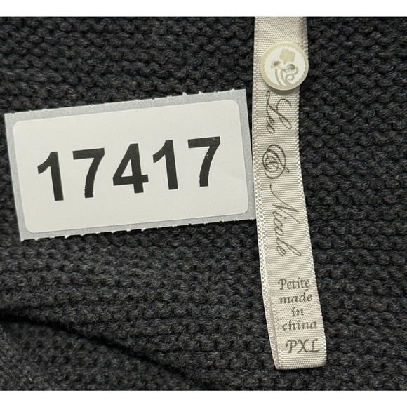 Leo & Nicole Cardigan Womens XL Petite Gray Full Zip Sweater Zip Pockets Stretch - Picture 10 of 10